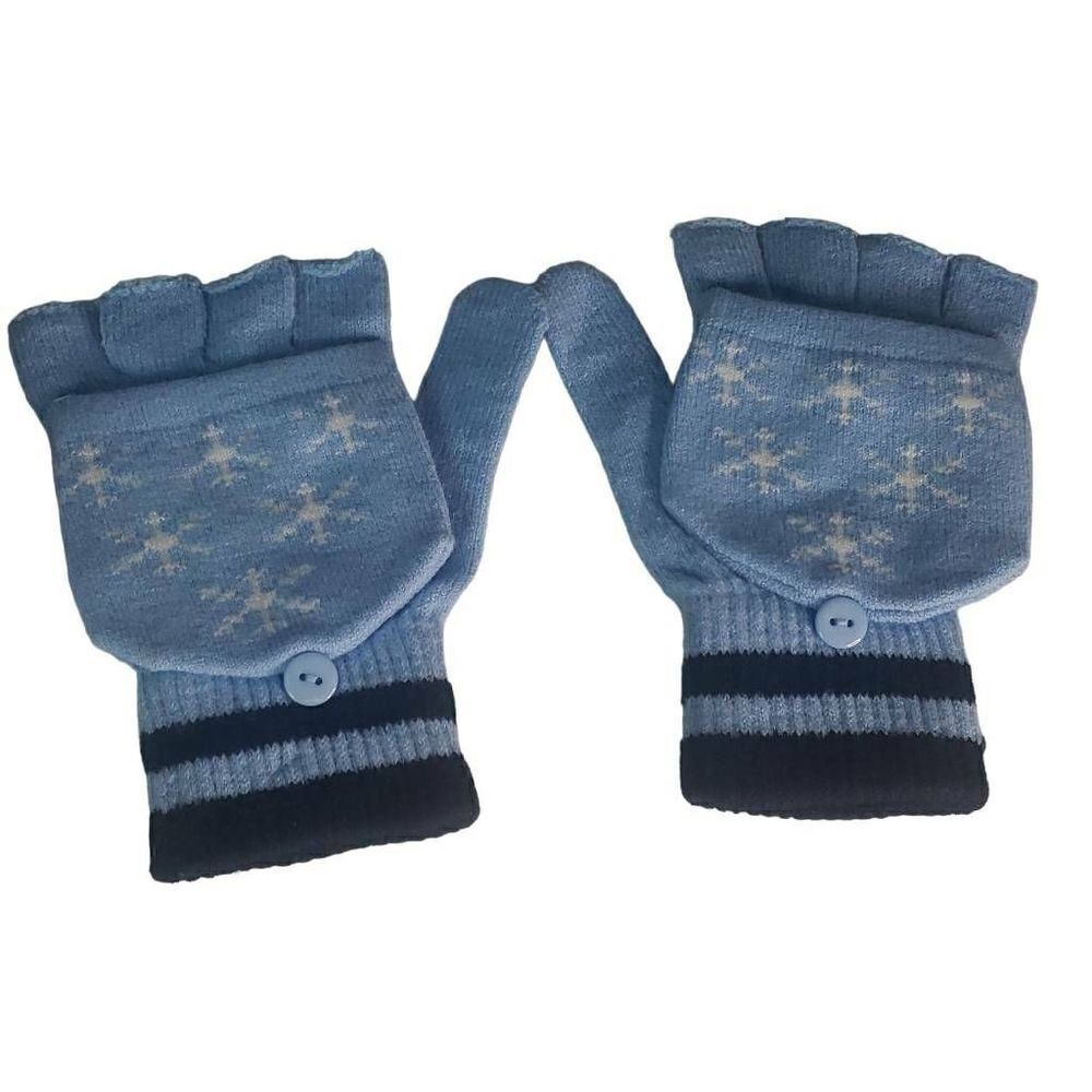 ‎Blue/White Snowflakes Mittens /Gloves